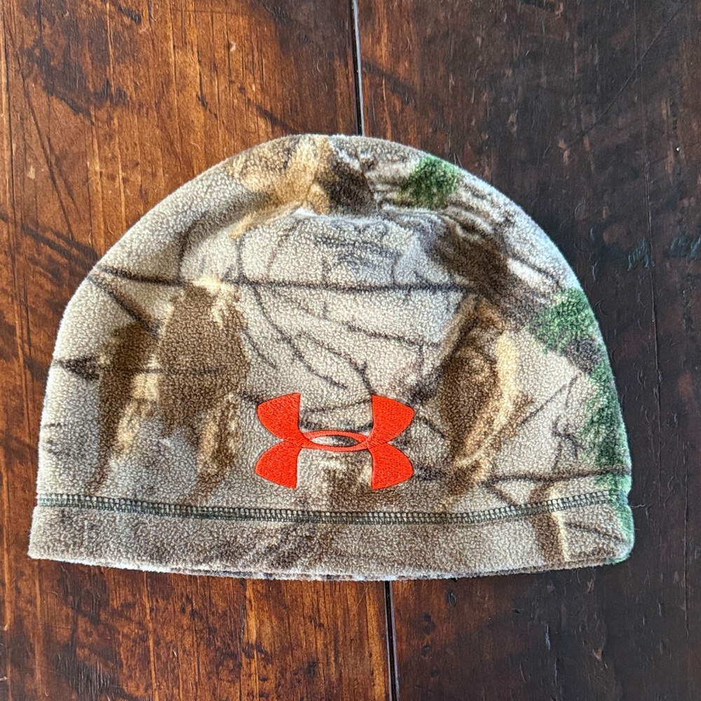 Under Armour Camo Beanie with Orange Logo